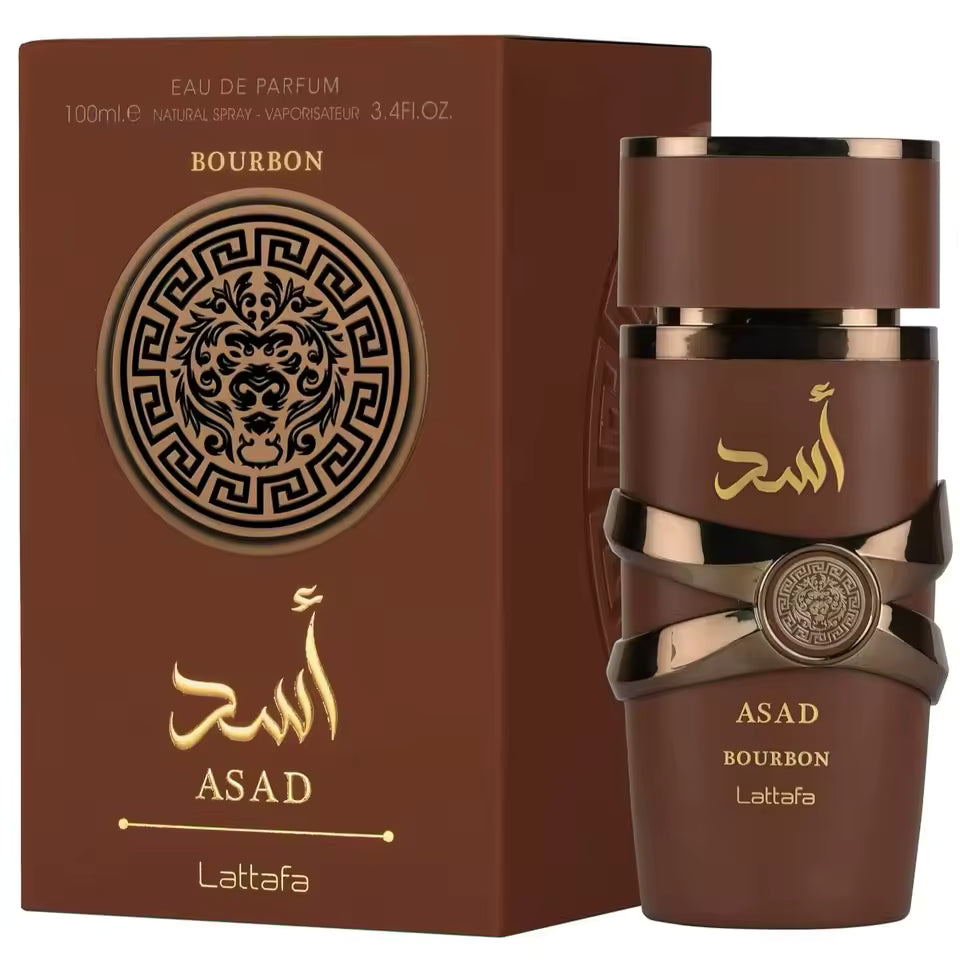 Lattafa Asad Bourbon Eau De Parfum Spray 3.4 oz (100ml) Unisex New in Box Sealed Original